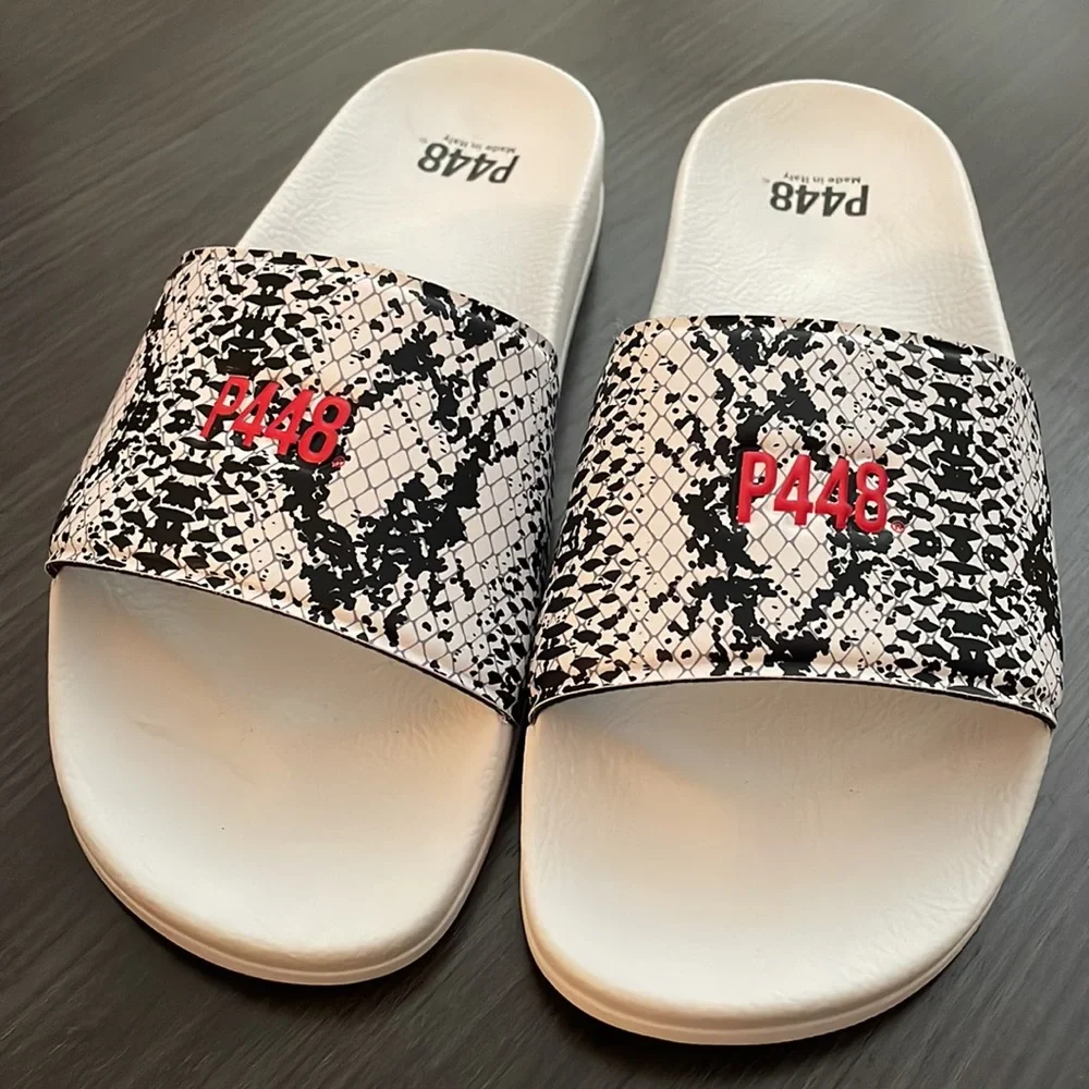 P448 Snakeskin Slides Sandals Super Water Resistant EUR42 US9 **NEW**